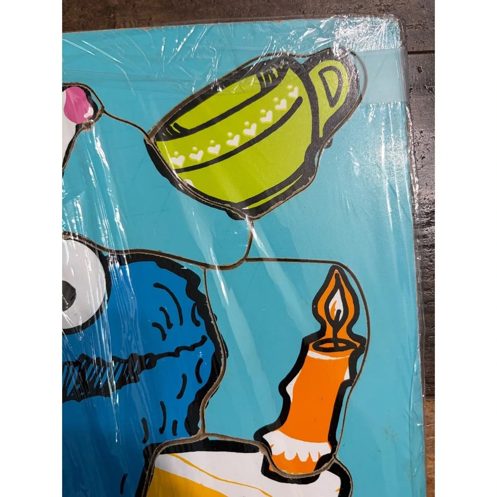 Vintage 1973‎ Playskool Sesame Street Cookie Monster Wood Puzzle 315-4 10 Piece
